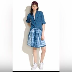 Madewell size 10 tie dye boho linen skirt